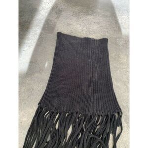 Aldo Black Fringe Scarf One Size